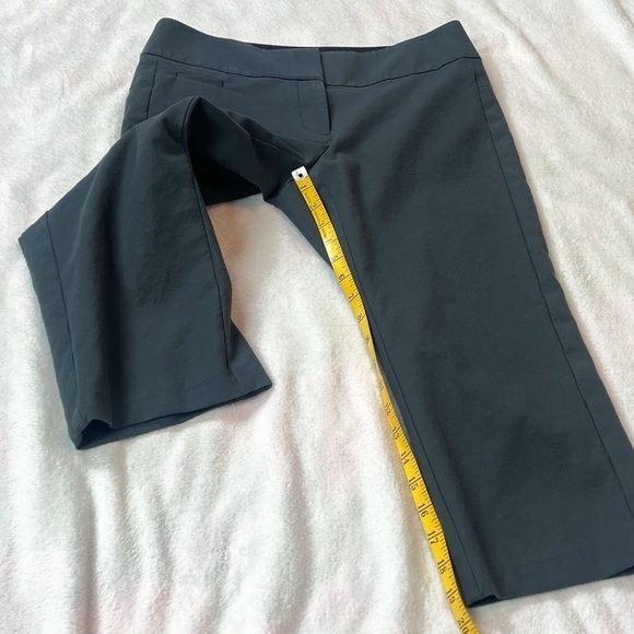 Ann Taylor LOFT Julie Straight Leg Capri Chino Pants Solid Gray Mid Rise Size 6 - Picture 2 of 6